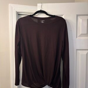 LOFT Women's Burgundy Long Sleeve Top NWT